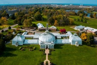 Ariel photo of the Buffalo and Erie County Botanical Gardens